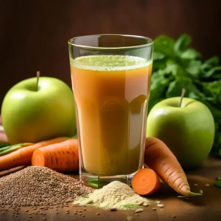 Suco de Maçã-Verde com Cenoura e Linhaça