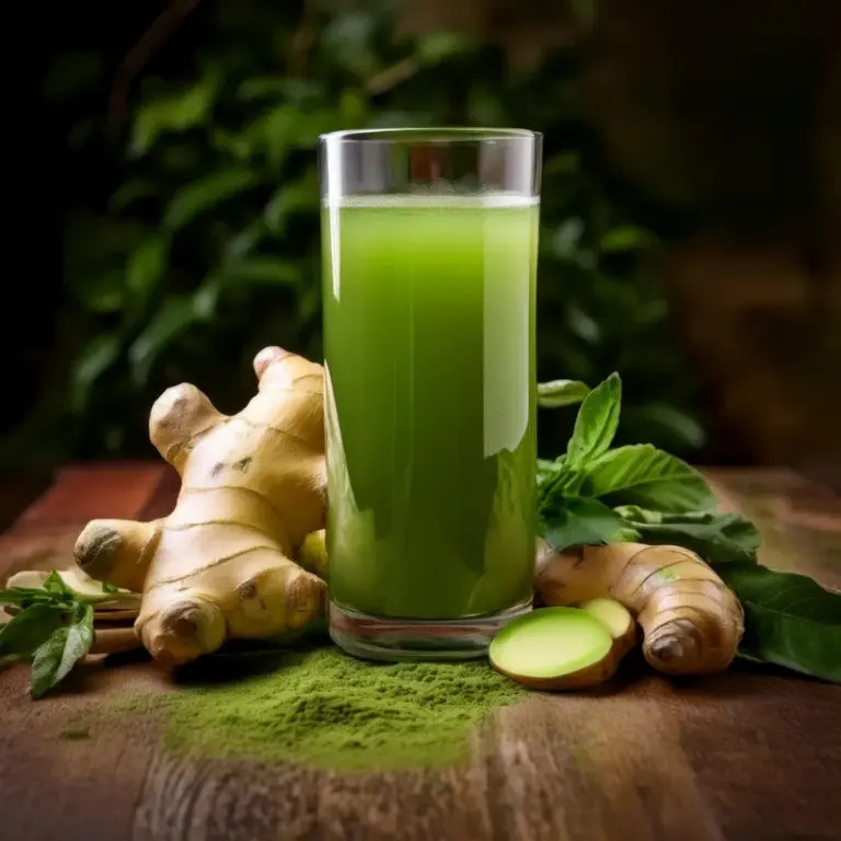 Suco de Gengibre e Chá-Verde