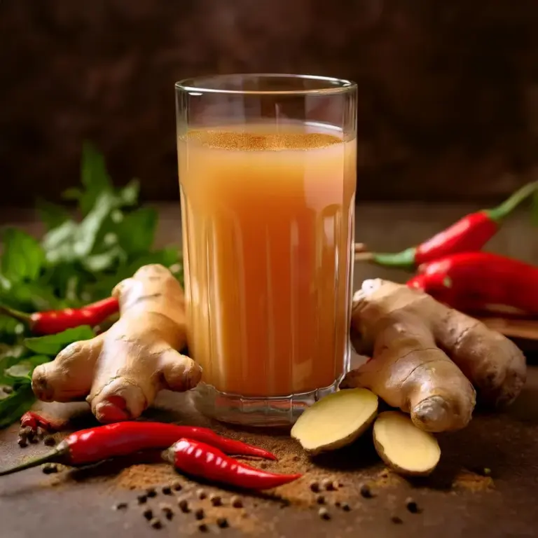 Suco de Gengibre com Pimenta Caiena