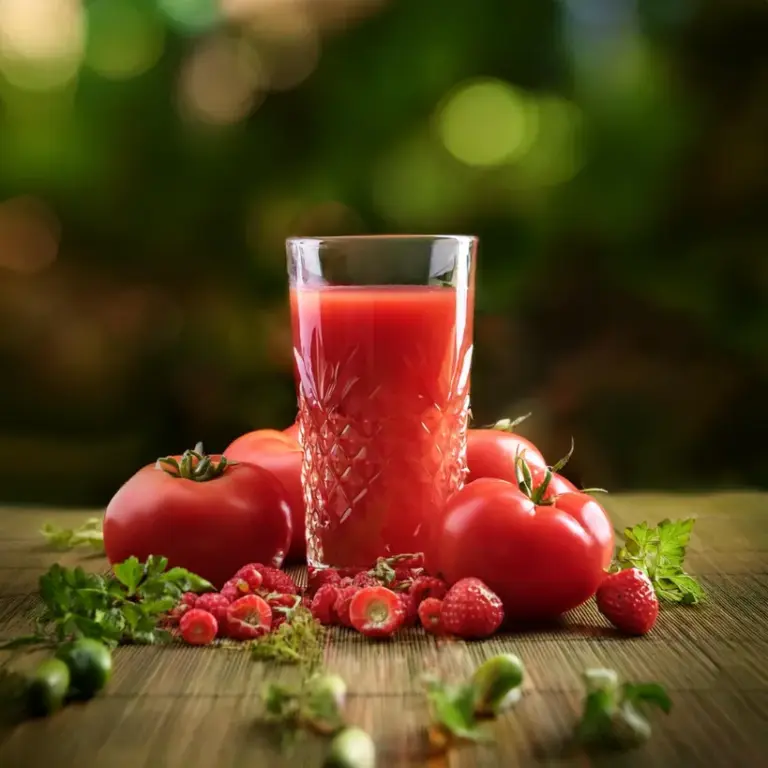 Suco de Tomate e Framboesa