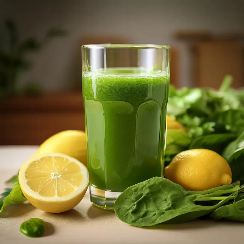 Suco Verde de Espinafre e Limão Suco Verde de Espinafre e Limão