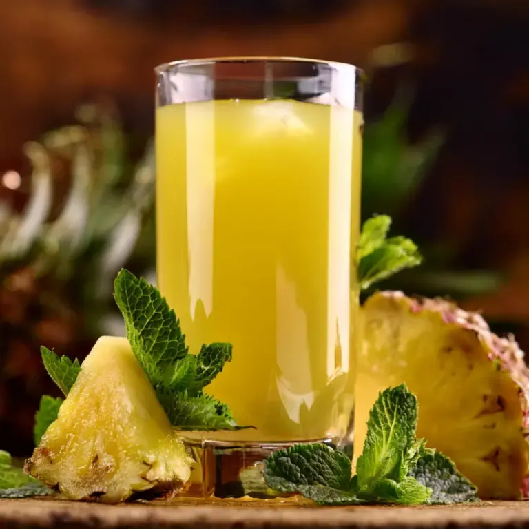 Suco Detox de Abacaxi com Hortelã
