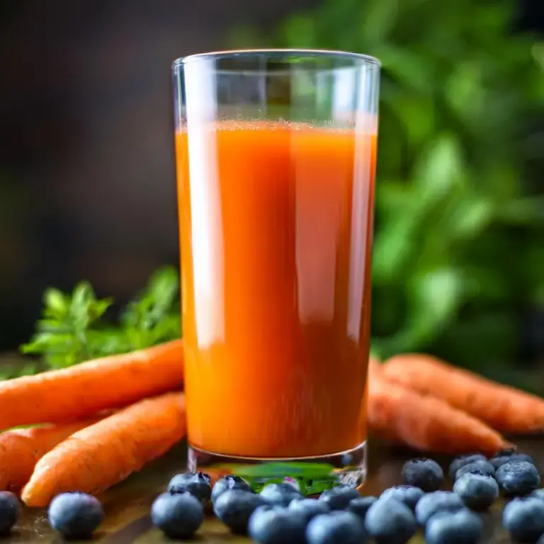 Suco de Mirtilo e Cenoura