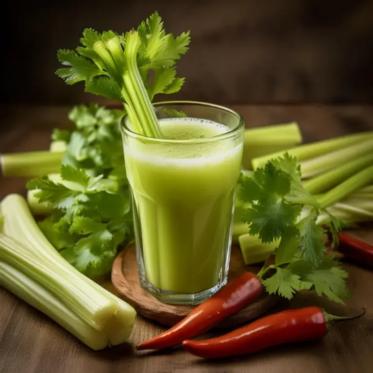 Suco Detox de Salsão e Pimenta Caiena