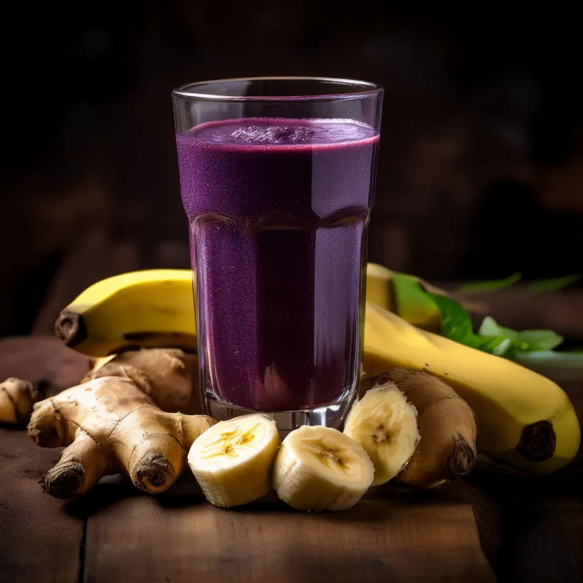 Suco de Açaí com Banana e Gengibre