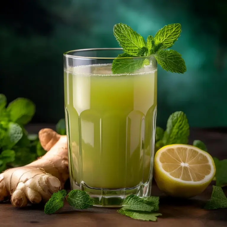 Suco de Gengibre com Hortelã