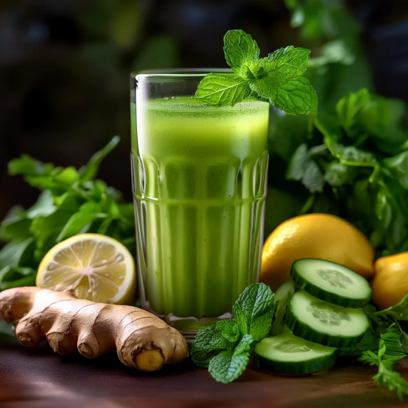 Suco Detox de Chá Verde com Pepino