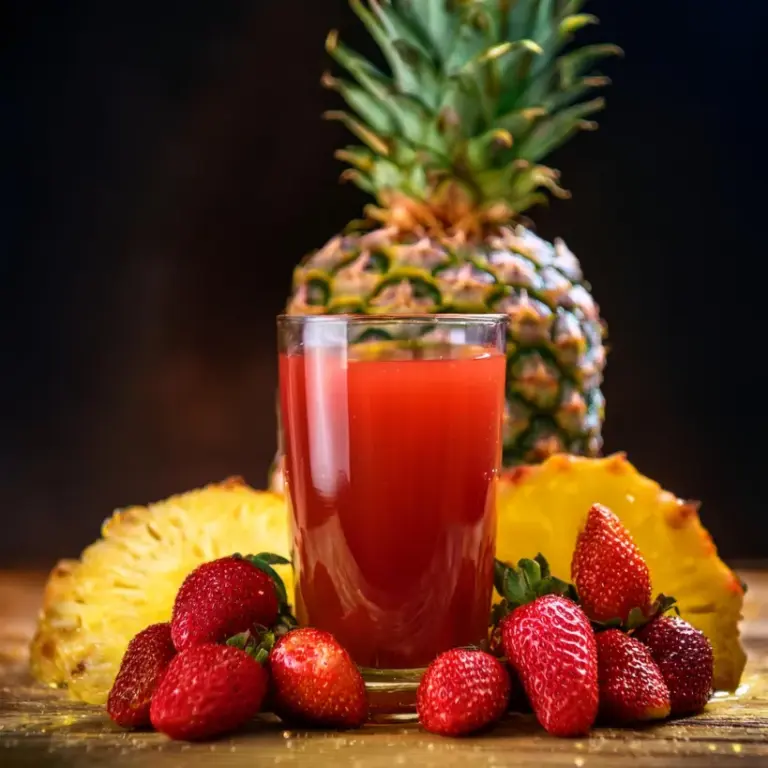 Suco de Morango com Abacaxi e Própolis
