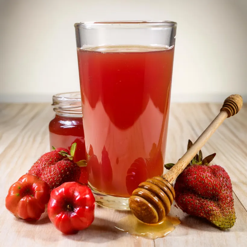 Suco de Morango com Acerola e Mel Suco de Morango com Acerola e Mel