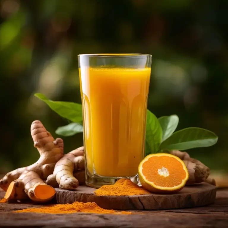 Suco de Cúrcuma e Laranja