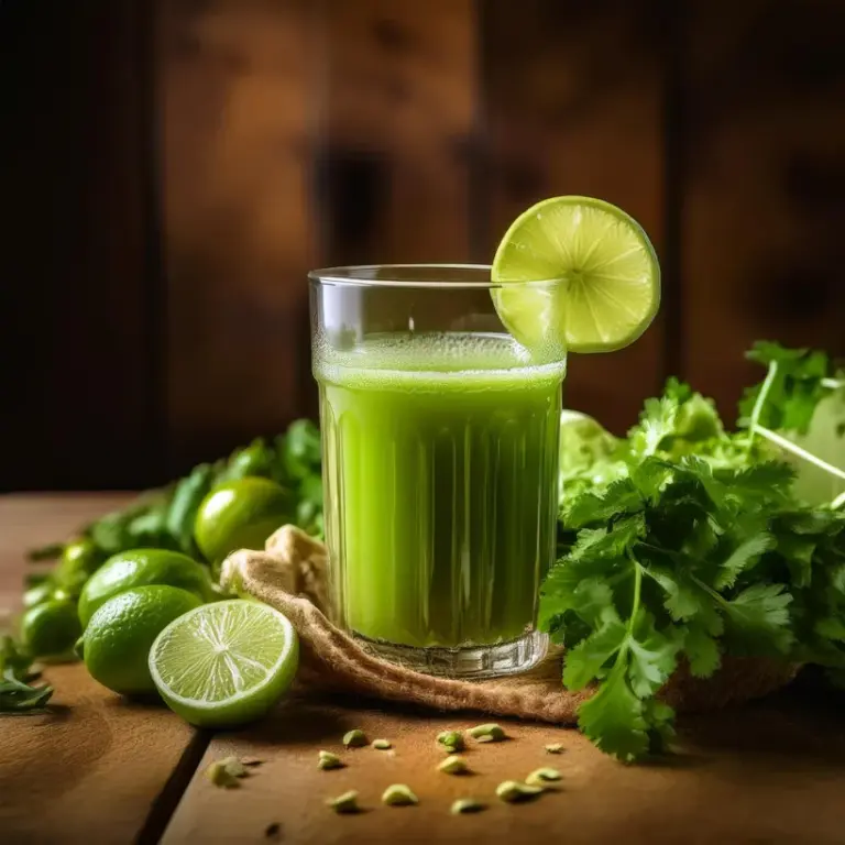 Suco Detox de Coentro com Limão