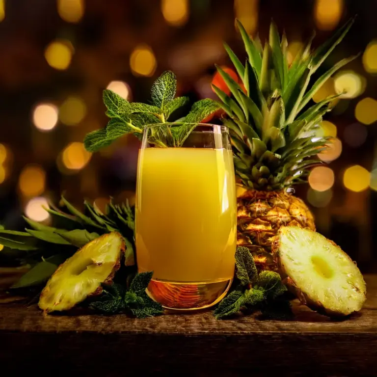 Suco de Abacaxi com Erva-Doce e Hortelã