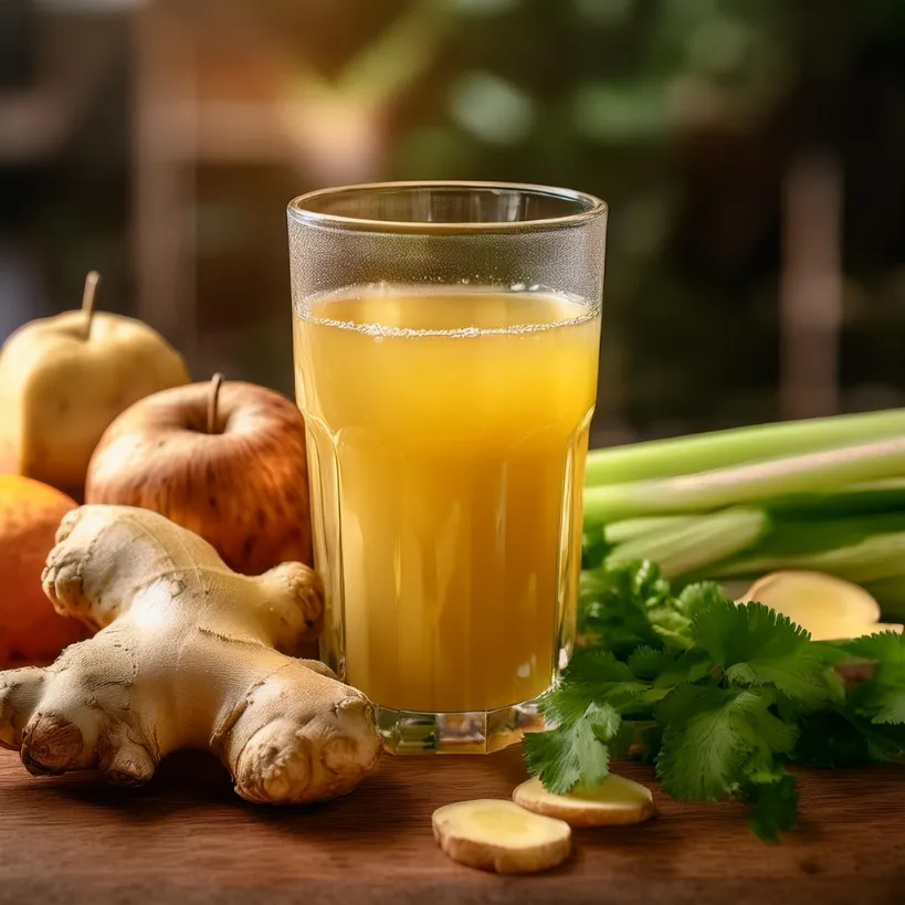 Suco de Gengibre, Aipo e Maçã Suco de Gengibre