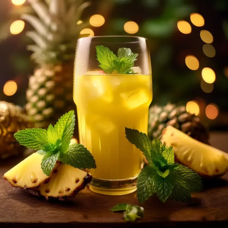 Suco Refrescante de Hortelã e Abacaxi