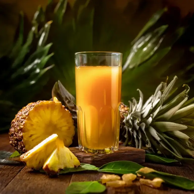 Suco de Abacaxi e Chá-Verde