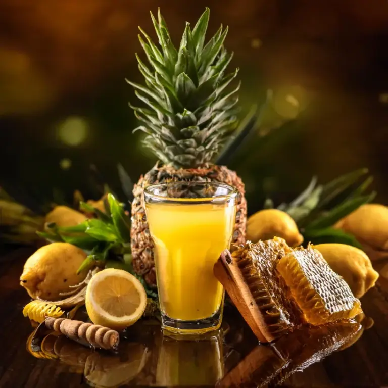 Suco de Abacaxi com Própolis e Limão
