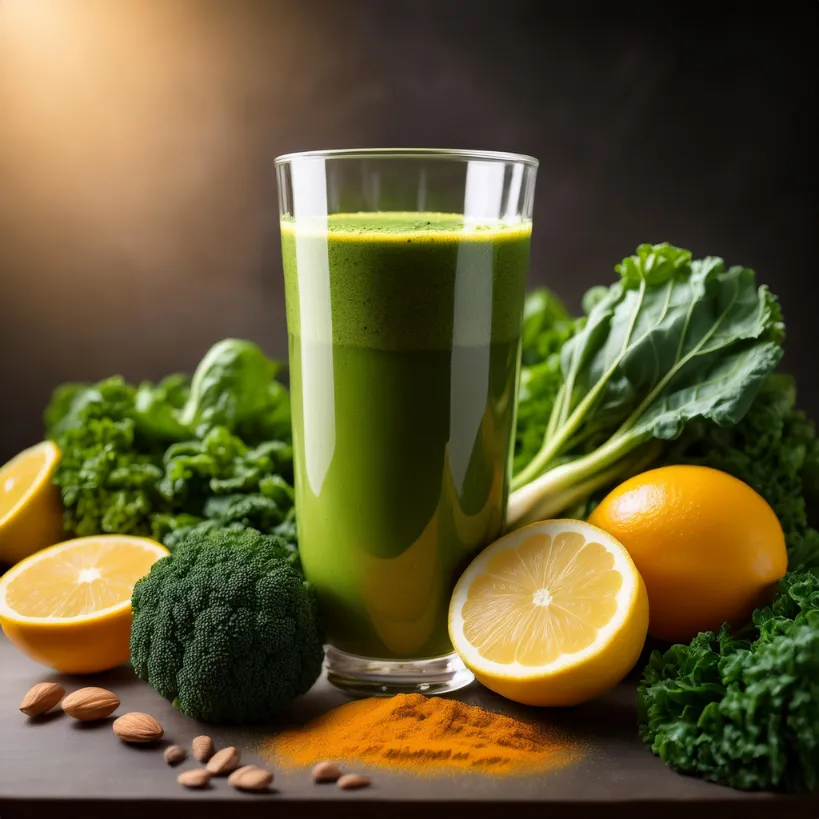 Suco Verde de Couve, Açafrão e Limão Suco Verde de Couve