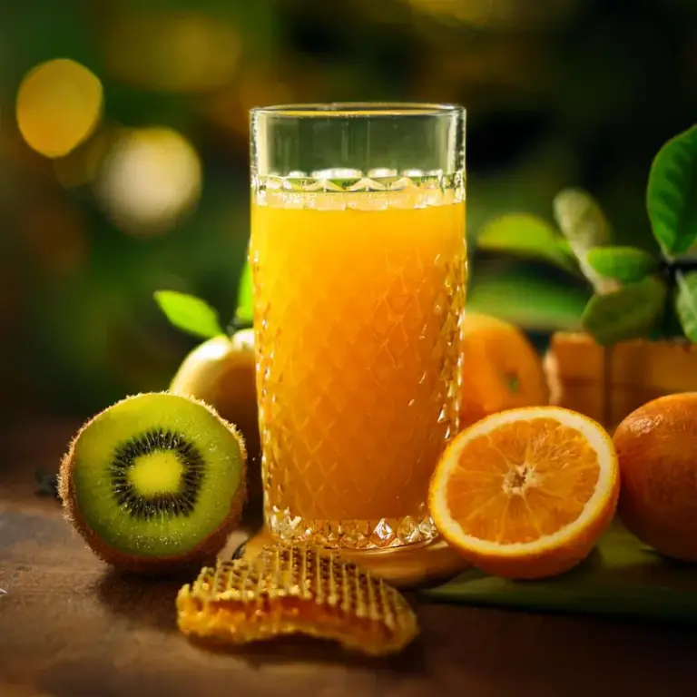 Suco de Kiwi com Laranja e Mel