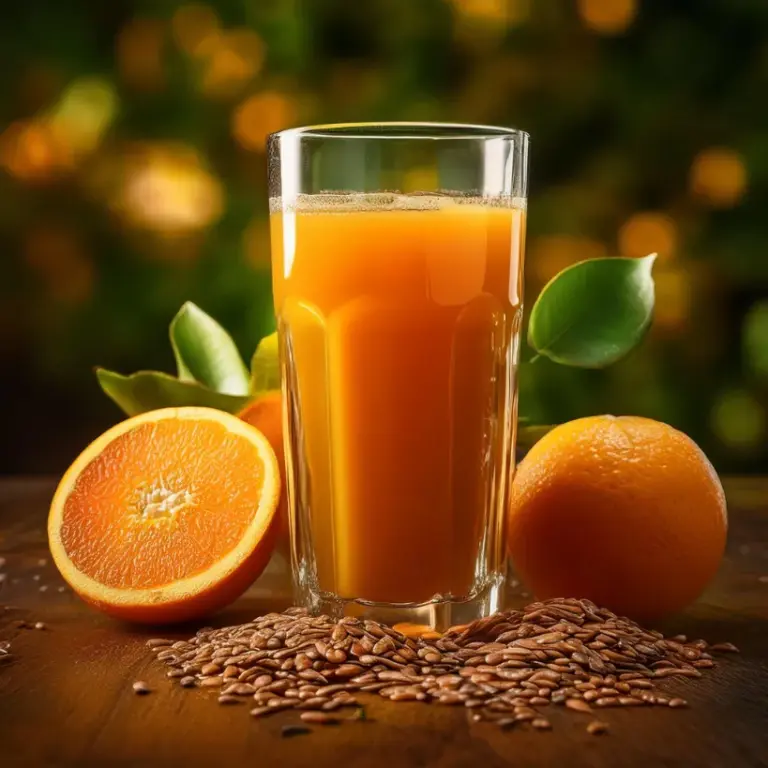 Suco de Laranja e Semente de Linhaça