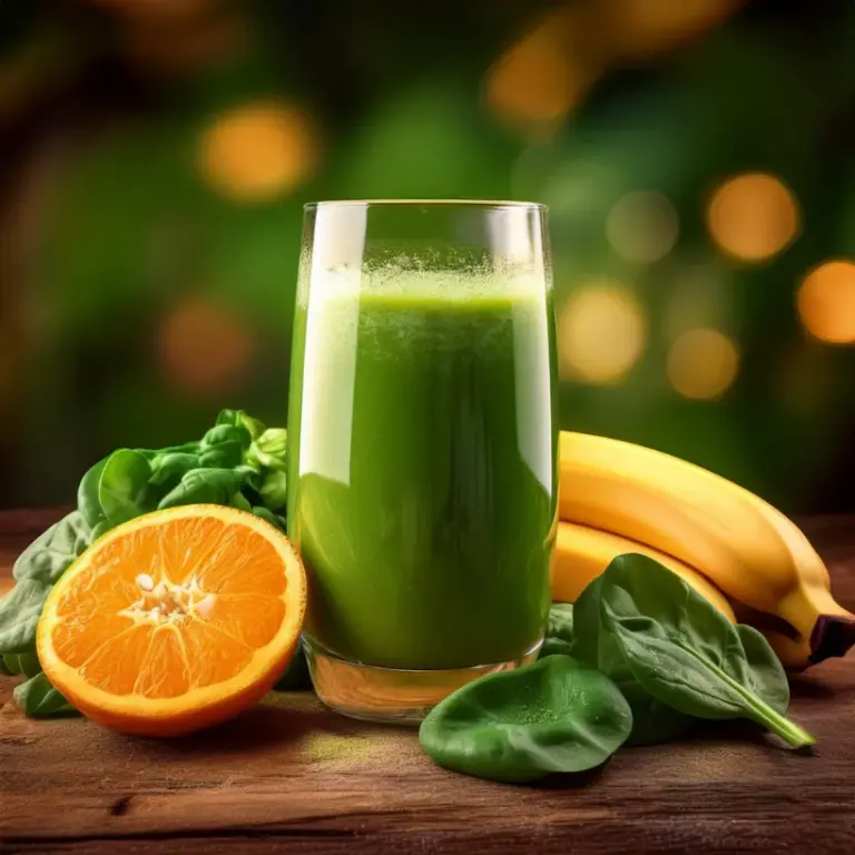 Suco de Laranja com Espinafre e Banana