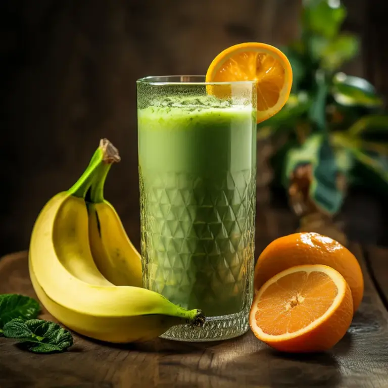 Suco de Banana com Chá Verde