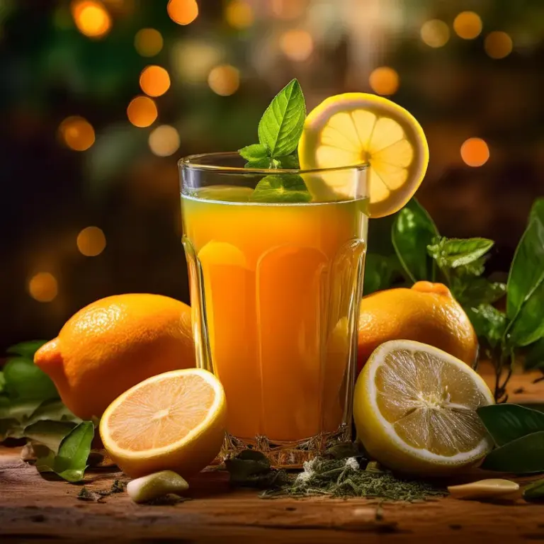 Suco de Laranja com Chá Verde e Limão