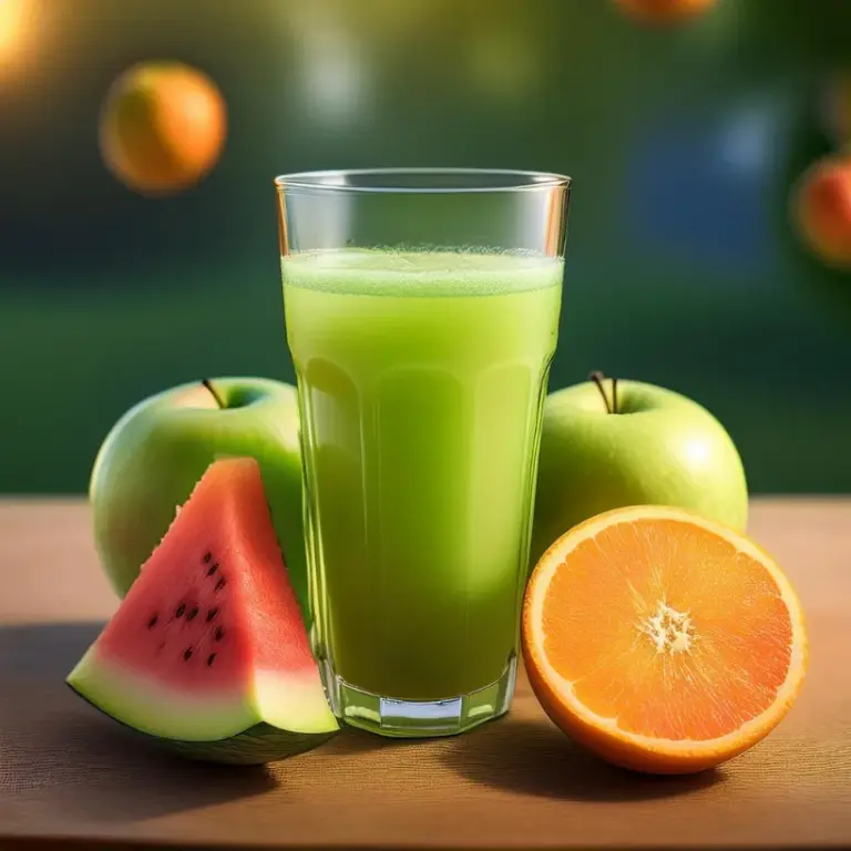 Suco de Maçã-Verde com Melancia e Laranja