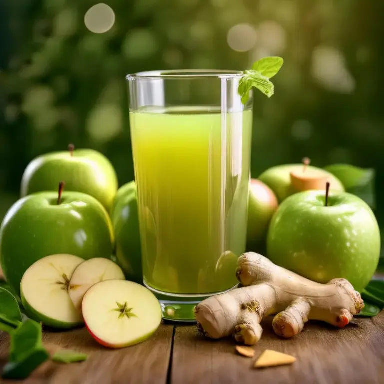 Suco Detox de Gengibre e Maçã-Verde